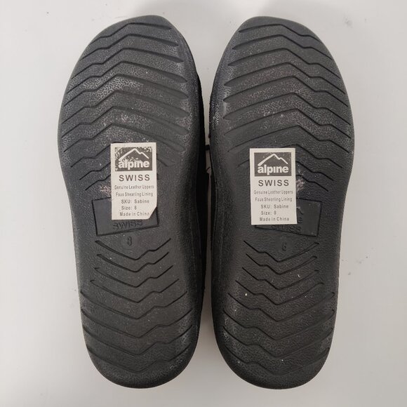 Alpine Swiss Sabine Women's Genuine Suede Shearling Slip On Moccasin Slipper - Picture 8 of 9